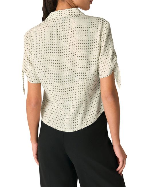 Whistles White Oval Spot Tie Sleeve Shirt