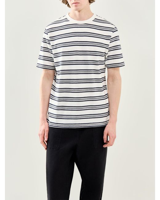 Wax London Multicolor Textured Stripe Organic T-Shirt Multi for men