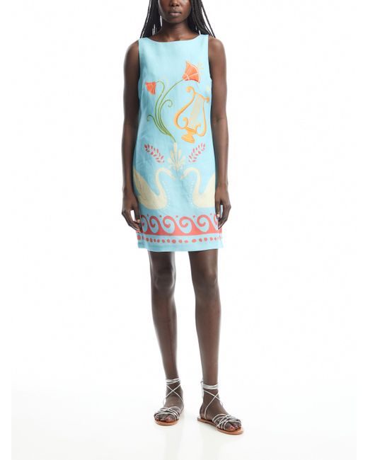 Kitri Blue Women's Marina Cygnus And Lyra Print Mini Dress