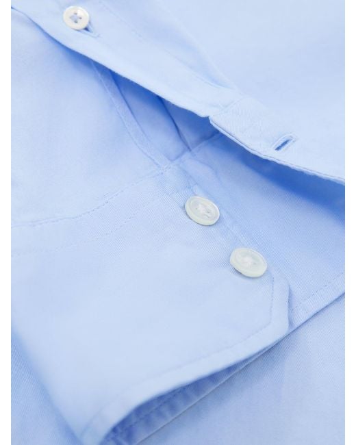 Hartford Blue Paul Peach Twill Shirt for men