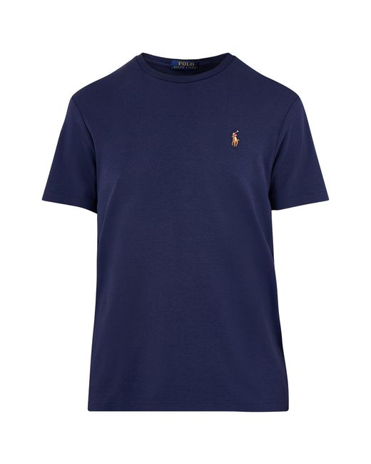 Polo Ralph Lauren Blue Pima Short Sleeve T-Shirt for men