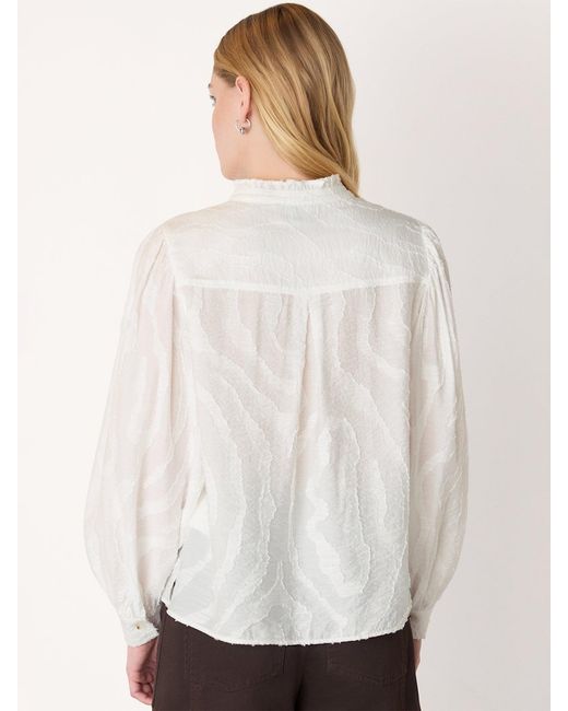Whistles White Animal Textured Shirt