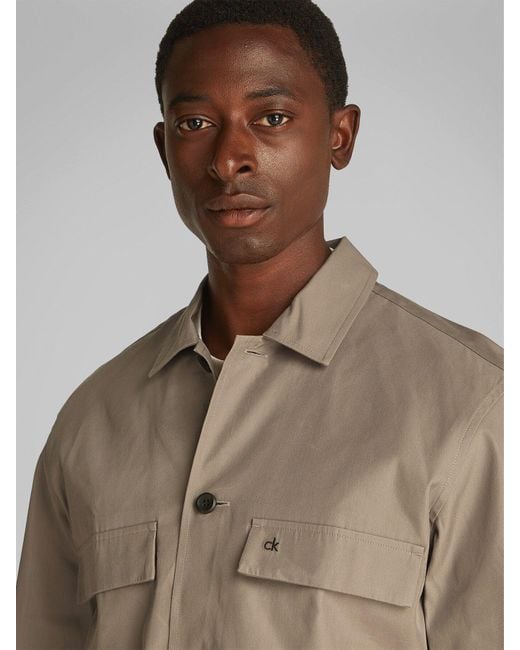Calvin Klein Natural Boxy Twill Overshirt for men