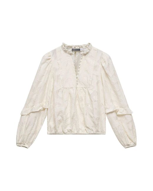 Mint Velvet White Jacquard Blouse