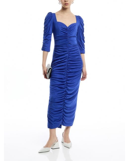 Costarellos Blue Women's Sofiana Ruched Jersey Midi Dress