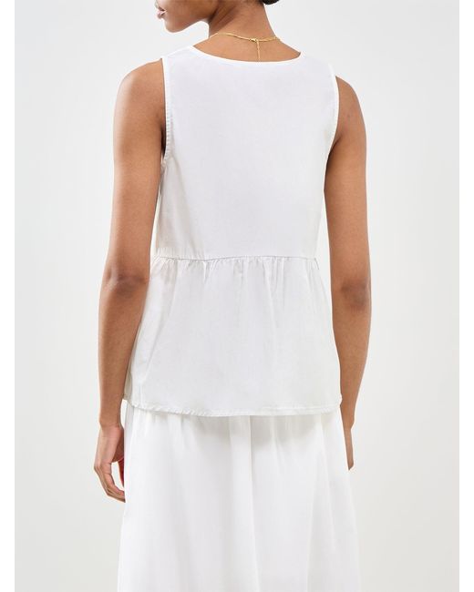 SELECTED White Blair V-Neck Peplum Top