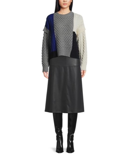 Weekend by Maxmara Blue Women's Mestre Colour Block Cable Knit Jumper