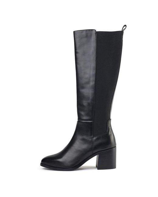 Sole Black Gillie Elasticated Knee High Boots