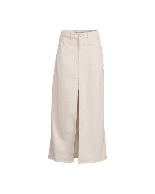 Free People White Women's Come As You Are Denim Maxi Skirt