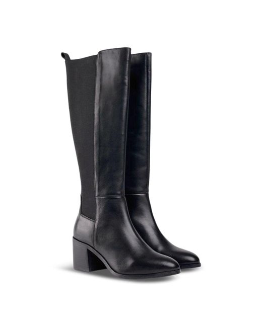 Sole Black Gillie Elasticated Knee High Boots