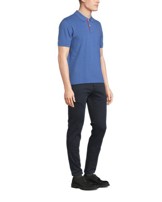 Gant Blue Contrast Piqué Polo Shirt for men