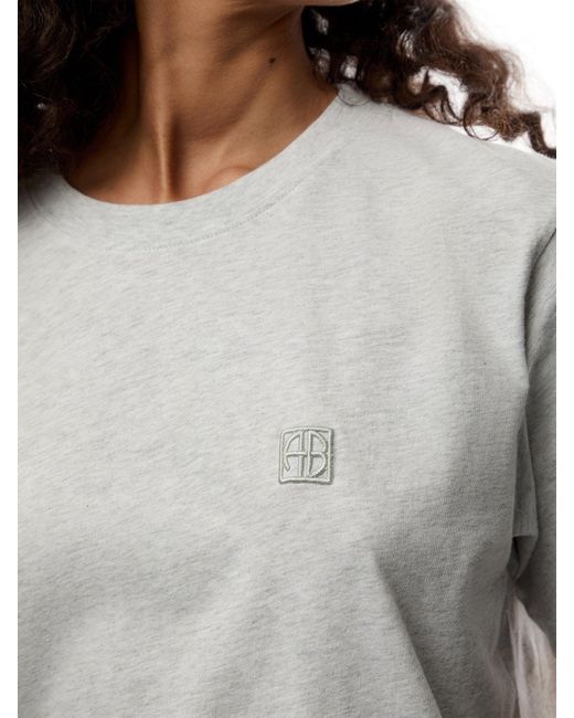 Anine Bing Gray Lili Tee Framed Monogram