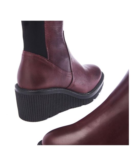 Moda In Pelle Purple Women's Harpette Burgundy Leather Boots