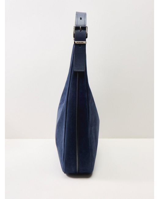 Michael Kors Blue Nolita Suede Large Hobo Bag
