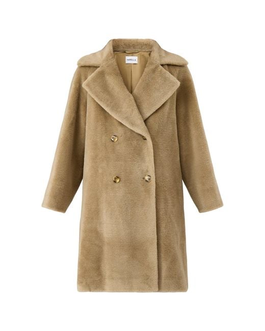 Marella Natural Rosalia Coat Double Breasted Maxi