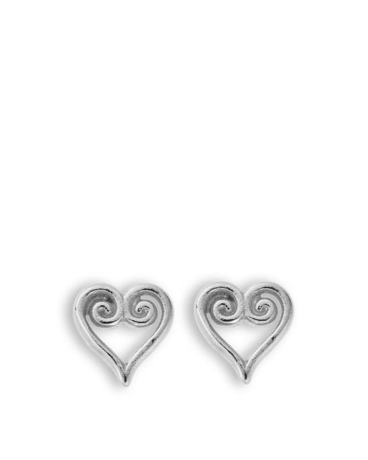 ChloBo Metallic Women's Scroll Heart Stud Earrings