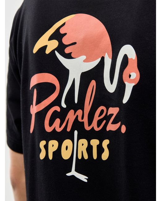 Parlez Black Marion Graphic T-Shirt for men