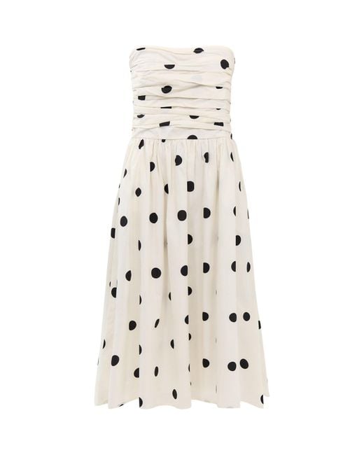 Nobody's Child White Polka Dot Bandeau Felicity Midi Dress