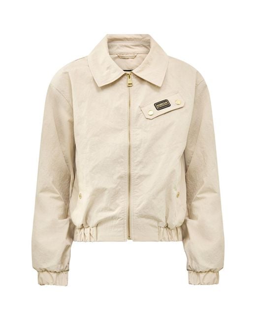 Barbour Natural Draycott Harrington Showerproof Jacket Cream