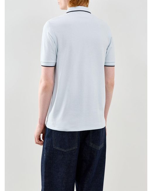 Fred Perry Blue Crepe Pique Polo Shirt for men