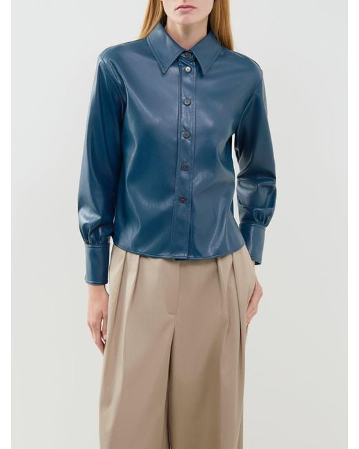 Marella Blue Albata Button-Neck Sweater