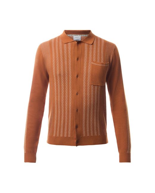 Percival Brown Men's Bevel Knitted Shirt for men