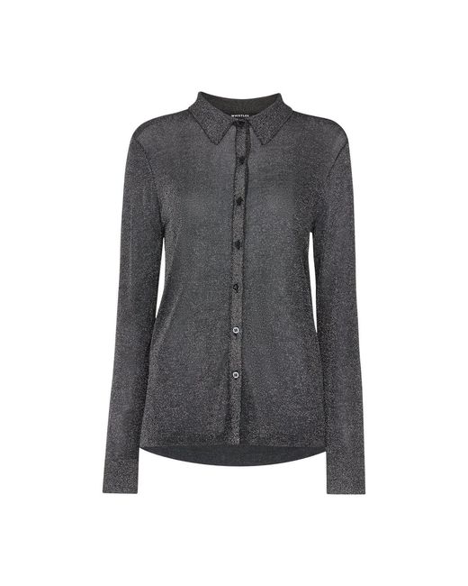 Whistles Gray Women's Sparkle Knit Shirt