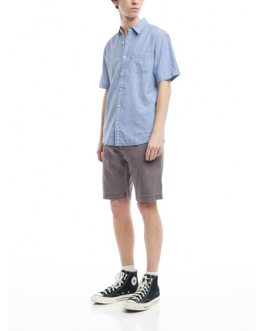 Levi's Blue Men's Sunset Pocket Short Sleeve Shirt for men