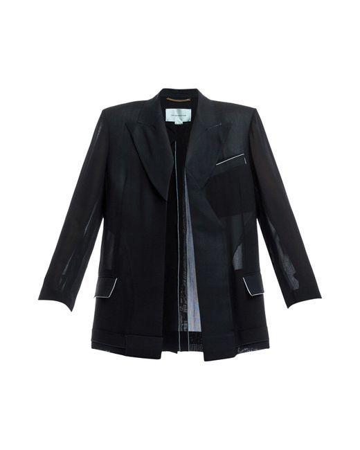 Victoria Beckham Blue Women's Fold Detail Tailored Jacket
