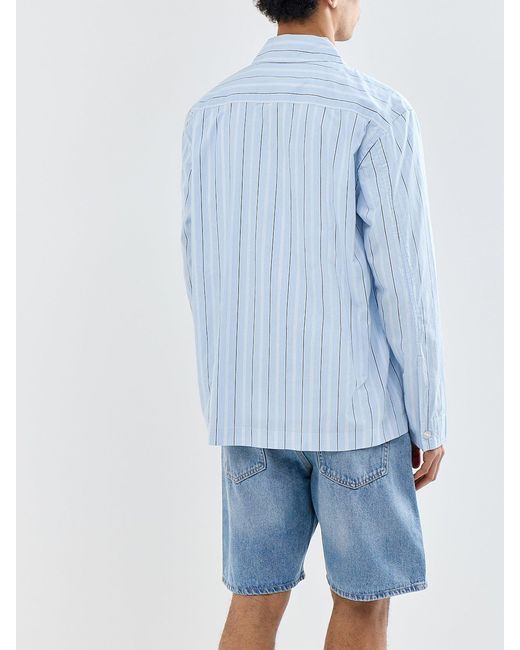 SELECTED Blue Murray Poplin Overshirt, Cotton for men
