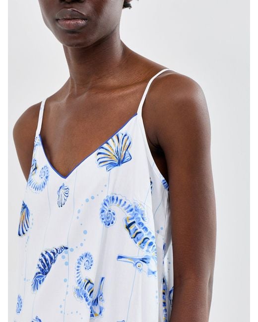 Cyberjammies Blue Sea Horse Stripe Short Nightdress