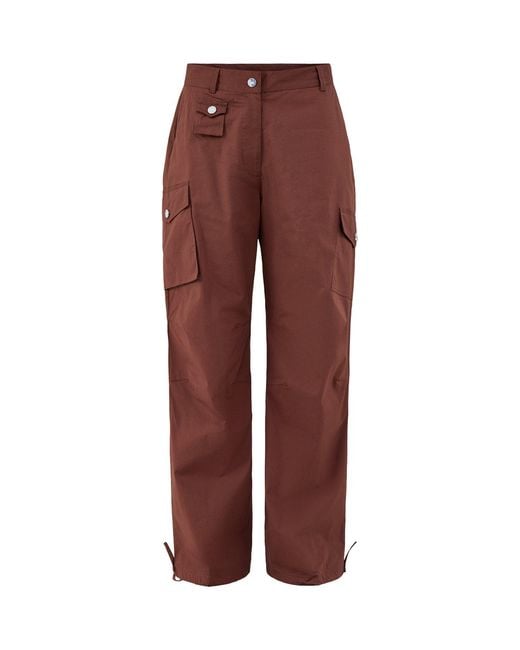 Ganni Red Stretch Pocket Cargo Trousers