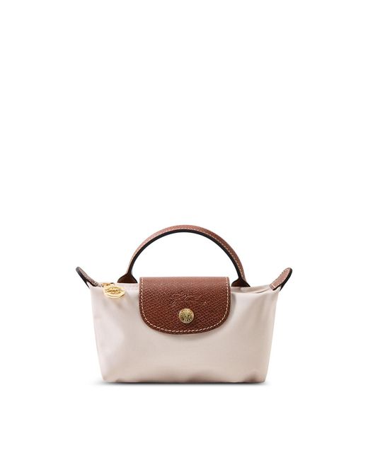 Longchamp Pink Le Pliage Original Pouch Cream Bag