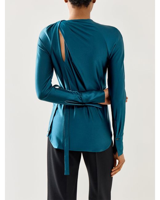 Victoria Beckham Blue Twist Detail Blouse