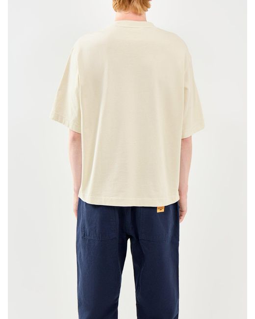 SELECTED White Boxy Fit T-Shirt Cream for men
