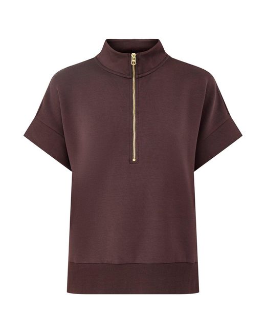 Varley Purple Ritchie Short Sleeve Sweatshirt