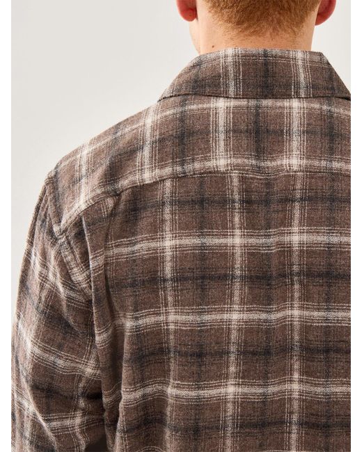 SELECTED Brown Check Light Overshirt for men