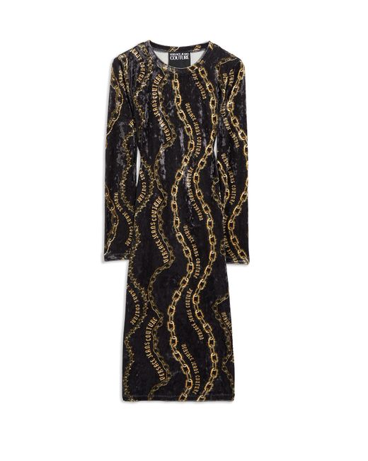 Versace Jeans Couture Black Women's Chain Couture Midi Dress