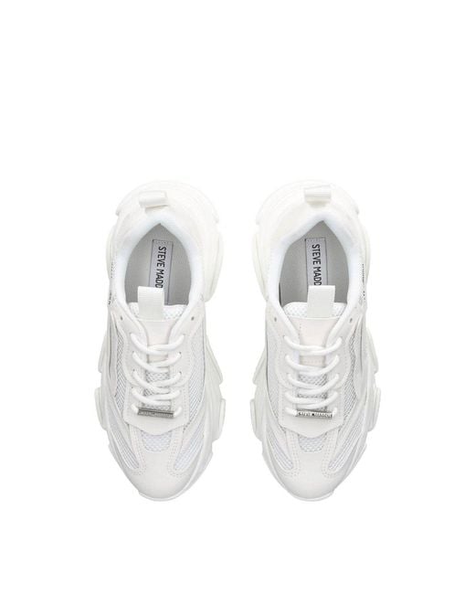 Steve Madden White Women's Possession-e 002 Lace Up Trainers