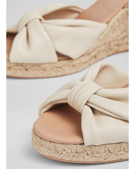 L.K.Bennett White Women's Angela Cream Leather Espadrille Sandals