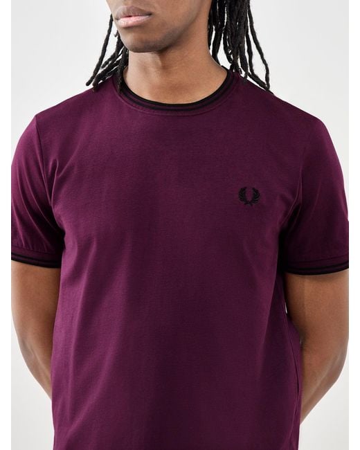Fred Perry Purple Twin Tipped T-Shirt for men