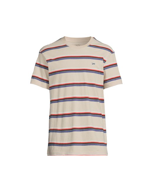 Lee Jeans White Men's Relaxed Stripe T-shirt for men