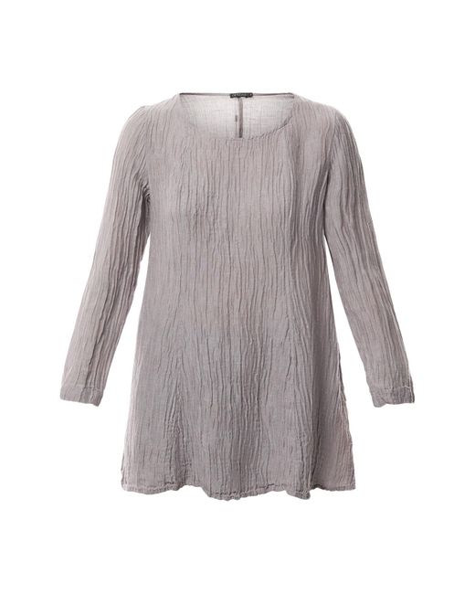 Grizas Gray Silk Crinkle Tunic
