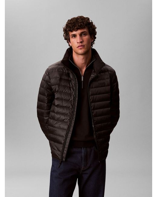 Calvin Klein Black Nylon Channel Jacket for men