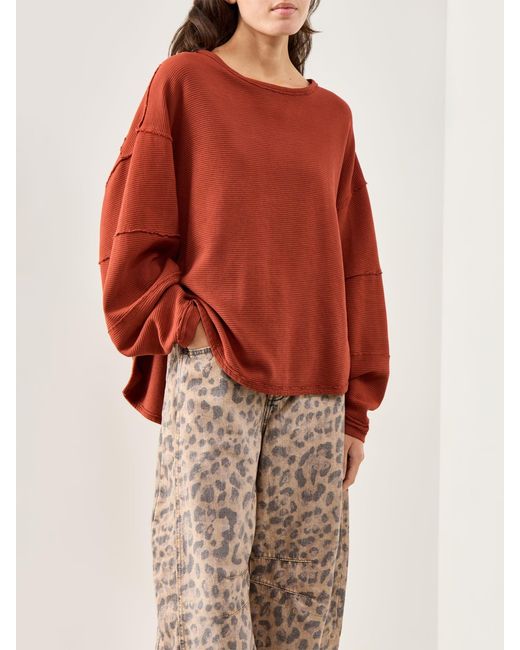 Free People Multicolor Total Eclipse Short-Sleeve Tee Burgundy