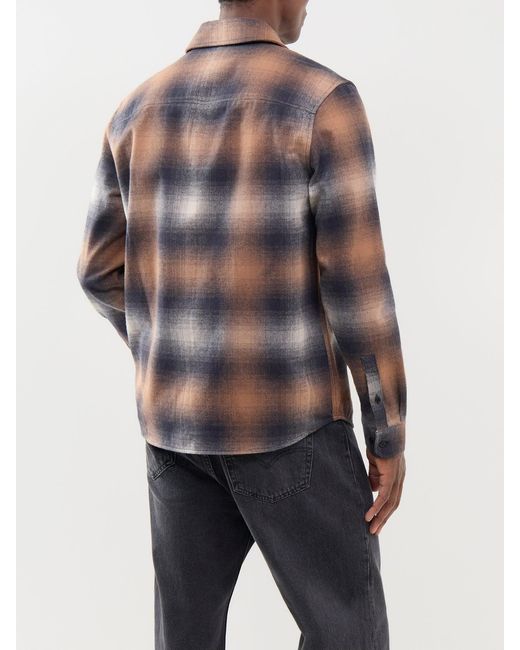 Belstaff Gray Outpost Brushed Flannel Shirt for men