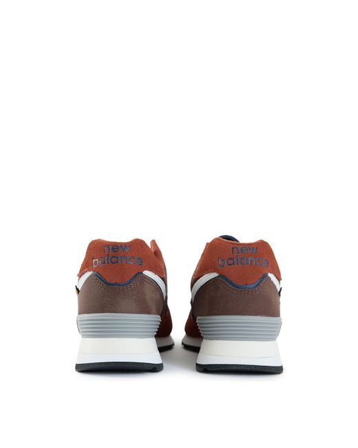 New Balance White 574 Suede Trainers for men