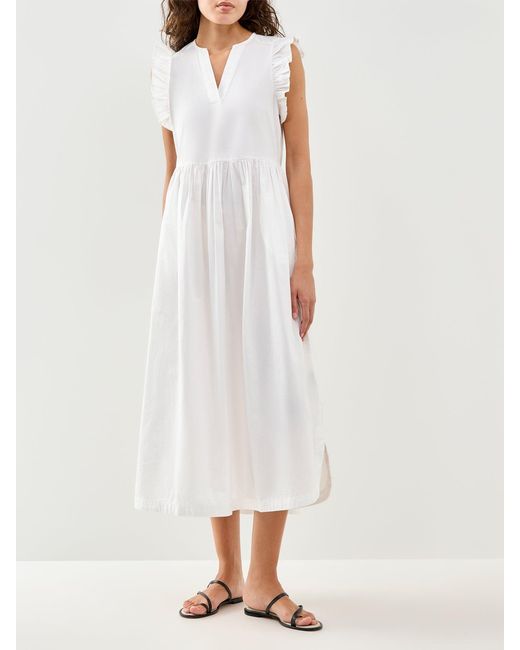 SELECTED White Blair Ida Maxi Smock Dress