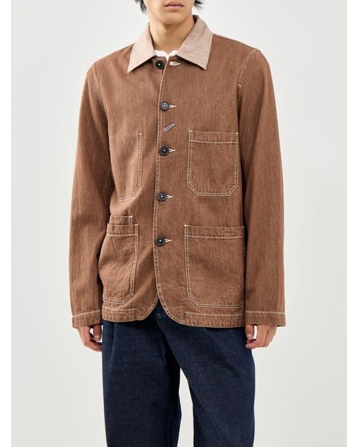 Universal Works Brown Og Bakers Jacket for men