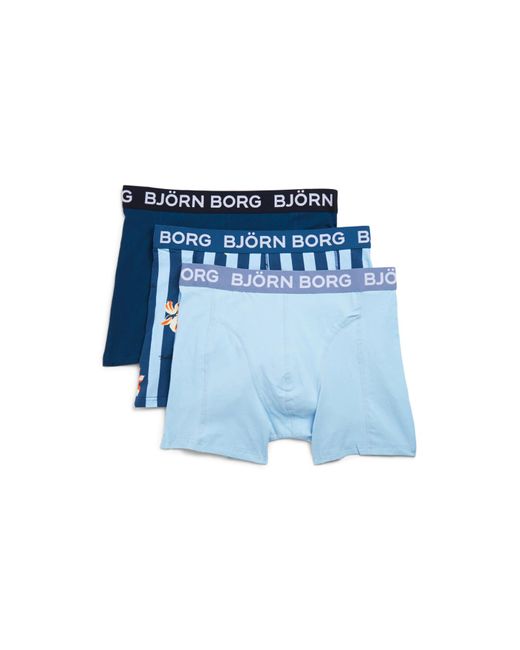 Björn Borg Blue Men's Cotton Stretch Boxer 3 Pack for men